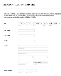 Job application for the role of business development manager. Online Application Form For Qualified Drivers Form Template Jotform