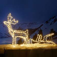 led rentier mit schlitten hel warmweiss led rentier weihnachtsbeleuchtung aussen led