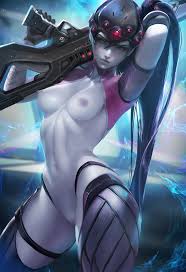 sakimichan overwatch widowmaker gun naked nipples pussy thighhighs  uncensored | 408670 | yande.re