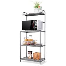 Check spelling or type a new query. Giantex 4 Tier Kitchen Microwave Storage Rack Oven Stand Strong Mesh Wire Metal Shelves Free Standing Baker S Rack Shelving Utility Unit 23 5 Lx14 Wx54 H Silver Buy Online In Botswana At Botswana Desertcart Com Productid