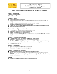 Standard elements of a paper outline. Concept Paper Format