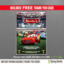 Use colorful pens to write the invitation wording at the front part and write the details in the back part. Disney Cars Lightning Mcqueen Birthday Invitation With Free Editable Tha Cars Birthday Invitations Car Birthday Invitations Free Car Birthday Party Invitations