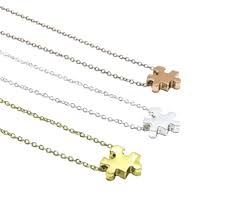 Missing a piece of your heart when your partner is not around? Amazon Com Jigsaw Puzzle Necklace Silver Rose Gold Handmade