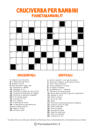 4 Cruciverba Per Bambini Di 8 10 Anni Da Stampare In Pdf Cruciverba Giochi Di Grammatica Istruzione Elementare