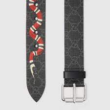 Gucci women's leather belt gg logo size 36 / 90 cm. Gg Gurtel Mit Kingsnake Print In Schwarzer Gg Supreme Gucci De