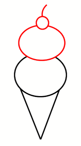 Illustrate the curls on the base of the ice cream. Drawing A Cartoon Ice Cream Cone