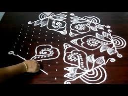 Simple Bhogi Kundala Muggu With 9 X 1 Dots Easy Bhogi Kundalu Pongal Kolam Fashion World You Rangoli Designs Kolam Designs Rangoli Designs With Dots