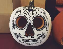 You can either have a go at making one yourself, or getting one ready made. Pumpkin Carving Sugar Skull Pumpkin Painted Pumpkins Skull Pumpkin