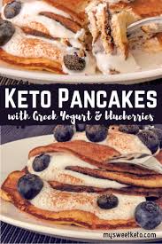 436 calories 15 g fat (4 g saturated) 54 g carbs 25 g sugar 6 g fiber 23 g protein. Greek Yogurt Keto Pancakes Just 1 5 Net Carbs My Sweet Keto