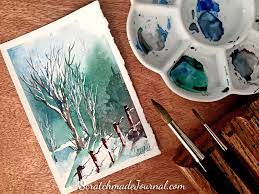 Winter Woodland Watercolor Tutorial