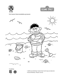 Bert is intelligent, but a bit boring and nerdy. Ernie At The Beach Coloring Page Kids Pbs Kids For Parents