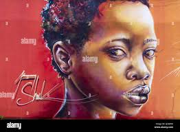 Netherlands, Lesser Antilles, Netherlands Antilles, Sint-Maarten, work by  Indo-Guadeloupean street artist Jimmy SHEIKBOUDHOU Stock Photo