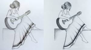 This is an art and drawing channel where scenery drawing and art related stuff are weekly published.welcome to my channel for begginner's drawing. Recreation Of Mukta Easy Drawing How To Draw A Girl With Guitar For Beginners Step By Step Youtube