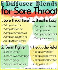 5 Essential Oil Diffuser Blends For Sore Throat Aromatherapy Oils Essential Oils For Colds Essential Oil Blends