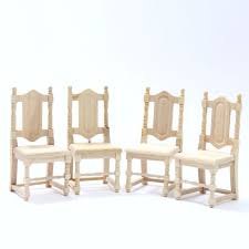 Pemberly row unfinished slat back dining chair (set of 2) $180.29. Set Of 4 Dolls House Dining Chairs Plain Wood Bef085 Bromley Craft