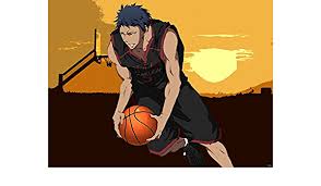 Contour the basketball player, trying to vary the thickness and darkness of the line. Amazon Com Dv6333 Kuroko No Basuke Daiki Aomine Kuroko S Basketball Anime Manga Art 32x24 Print Poster Posters Prints