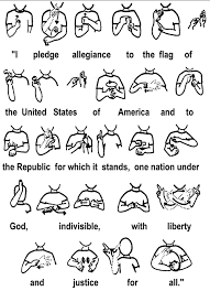 american sign pledge asl sign language sign language