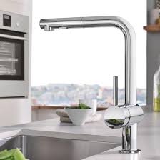 Einhebelmischer begenen uns fast überall: Grohe Minta Kuchenarmatur Mit Ausziehbarer Dual Spulbrause Chrom 30274000 Reuter