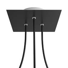 zwart 1 t m 7 gaten xl rose one plafondplaat 20cm vierkant zwart rose zwart katoen