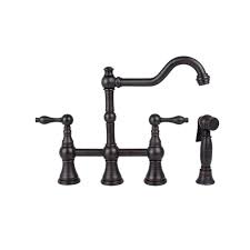 Bronze finish kitchen faucets : Brienza 2 Handle Bridge Kitchen Faucet With Side Sprayer In Oil Rubbed Bronze N96718 Orb The Home Depot