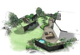 Perspective Origami David Mourre Pour Henri Mignon Paysagiste Dessin Architecture De Paysage Paysagiste Projets De Jardins