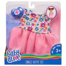 Baby Alive Single Outfit Set Floral Dress Ages 3 Walmart Com Bebe Jouet Anniversaire Rose