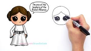 Princess leia by diablo2003 on deviantart. How To Draw Star Wars Princess Leia Cute Step By Step Easy Carrie Fisher å½±ç‰‡ Dailymotion