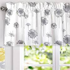 The new clips position the valance about 1/4 inch higher and marginally closer to the wall. Driftaway Dandelion Floral Botanical Lined Thermal Insulated Window Curtain Valance Rod Pocket 52 Inch By 18 Inch Plus 2 Inch Header Gray 1 Pack Pricepulse