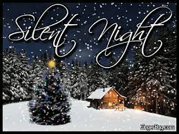 Silent Night Cabin With Christmas Tree And Snow Glitter Graphic Greeting Comment Meme Or Gif Christmas Seasons Beautiful Christmas Christmas Quotes