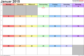 Mit einem konto bei kalender.com lassen sich eigene termine und geburtstage integrieren. Kalender Januar 2015 Als Excel Vorlagen Kalender Juli Kalender Druckbarer Kalender