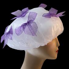 Sparkle Ribbon Shower Caps Bouffant Shower Cap Shower Cap Spa Hat Spa Shower Cap Diva Shower Cap Designer Shower Cap Shower Cap Purple Sparkle Spa Shower