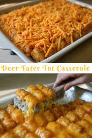 Deer Tater Tot Casserole Recipe Venison Burgers Deer Recipes Ground Venison Recipes