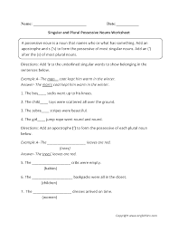 nouns worksheets possessive nouns worksheets