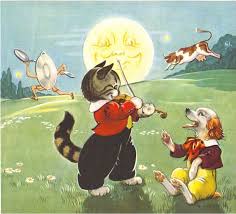 Hey Diddle Diddle The Cat And The Fiddle The Cow Jumped Over The Moon Nursery Rhyme Art Hey Diddle Diddle Vintage Children S Books