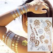 When people get henna tattoos, the obvious question is; Henna Temporary Tattoo Metallic Gold Amp Silver Tattoos Flash Flowers Tribal Boho Henna Tattoo Designs Gold Tattoo Henna Tattoo