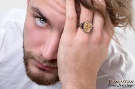 Lion Ring Men, Signet Ring Man, Chevalier Gold Ring, Silver and Gold Ring,  Medieval Ring, Men Gold Ring, Husband Ring, Lion Crest Ring