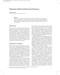 Library eresources or electronic resources is a platform which covers most of the online collection especially subscribe databases in diversity of subjects taught it can be access only by uum patrons with a combination of username and password. Pdf Plagiarism Of Print And Electronic Resources