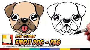 Download and use 100+ pug stock photos for free. 10 Cartoon Pug Face Drawing Cartoon Drawing Drawingpencilwiki Com Dog Emoji Cute Dog Drawing Cute Animal Drawings