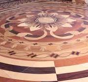 Piso de madeira de marquetry, medalhão de piso, mosaico, inposição padrão,  parquete de arte