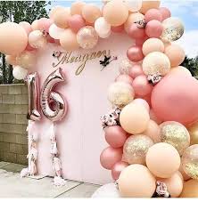Balloon garland with flower wall. Backdrop Rose Gold Balloon Garland Novocom Top
