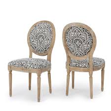 Set Of 2 Phinnaeus Dining Chair Black White Christopher Knight Home Dining Chairs Side Chairs Fabric Dining Chairs