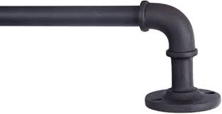 Stone finials on the ends of a brass curtain rod provide an opulent touch. Amazon Com Kenney Adler Indoor Outdoor Rust Resistant Wrap Around Curtain Rod 28 48 Black Home Kitchen