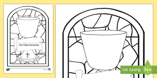 Customize the letters by coloring with markers or pencils. Stained Glass Chalice Sheet Communion Colouring Pages