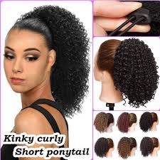 Synthetic hair piece buns are an add on for the right touch and feels like natural hair. 8 Inch Dark Black Afro Drawstring Ponytail Kinky Curly Scrunchie Hair Bun Clip In Ponytail Extensions For Women Curly Hair Bun Hair Pieces Buy Online In Mauritius At Desertcart Productid 163729096