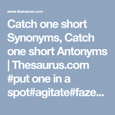 Catch One Short Synonyms Catch One Short Antonyms Thesaurus Com Put One In A Spot Agitate Faze Throw One In A Tizzy Synonym Antonyms Online Thesaurus