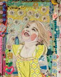 A Mixed Media Portrait That Emanates Pure Joy Cloth Paper Scissors Textile Art Embroidery Embroidery Portrait Mixed Media Portrait