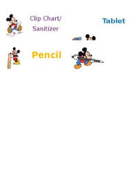 Job Chart Labels Mickey Mouse