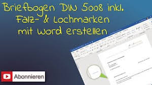 Maybe you would like to learn more about one of these? Briefpapier Din5008 Inkl Falz Lochmarke Mit Word Erstellen Youtube