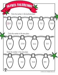 Printables for second grade math. Christmas Lights Hundreds Tens And Ones Worksheet Woo Jr Kids Activities