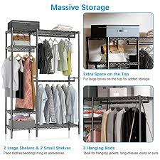 We did not find results for: Vipek 4 Tiers Garment Rack Heavy Duty Clothes Rack Large Wire Shelving Clothing Racks With 3 Hanging Rod Freestanding Closet Metal Storage Rack Wardrobe Closet Max Load 616lbs V2s Black Pricepulse